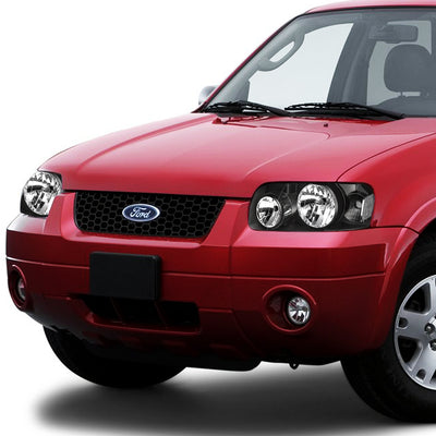 D-Motoring - Headlights - Black Housing - Clear Corner - Plug-n-Play - Pair - 05-07 Ford Escape - 5