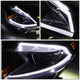 D-Motoring - Headlights - LED DRL - Black Housing - Clear Lens - Amber Corner - Projector - Plug-n-Play - Pair - 14-16 Toyota Corolla Sedan - 3