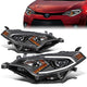 14-16 Toyota Corolla Headlights - LED DRL - Black Housing - Clear Lens - Amber Corner - Projector - Plug-n-Play - Pair