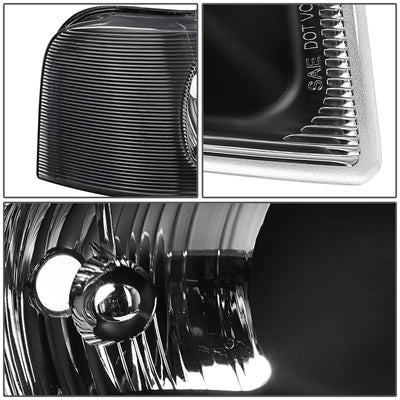D-Motoring - 03-17 Chevy Express Gmc Savana Headlights - Black Housing - Clear Lens - Clear Corner - Plug-n-Play - Pair - 4