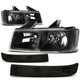 D-Motoring - Headlights - Black Housing - Smoked Lens - Plug-n-Play - Pair - Chevy Express(GMC Savana) 1500 / 2500 / 3500 - 1