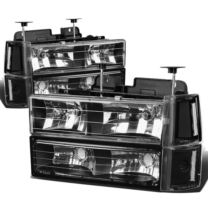 D-Motoring - Headlights - Black Housing - Plug-n-Play - Pair - 94-00 CHEVY C/K - 1