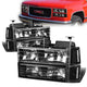 94-00 Chevy C K Headlights - Black Housing - Plug-n-Play - Pair