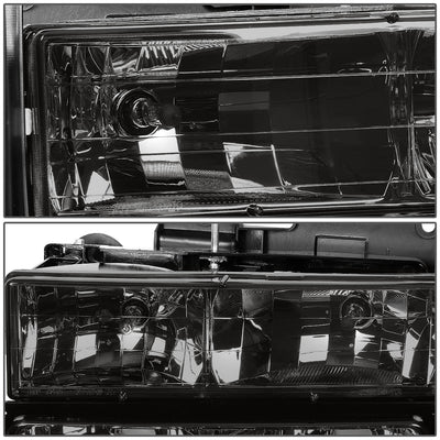 D-Motoring - Headlights - Smoked Lens - Amber Corner - Plug-n-Play - Pair - 94-00 CHEVY C/K - 2