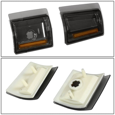 D-Motoring - Headlights - Smoked Lens - Amber Corner - Plug-n-Play - Pair - 94-00 CHEVY C/K - 4