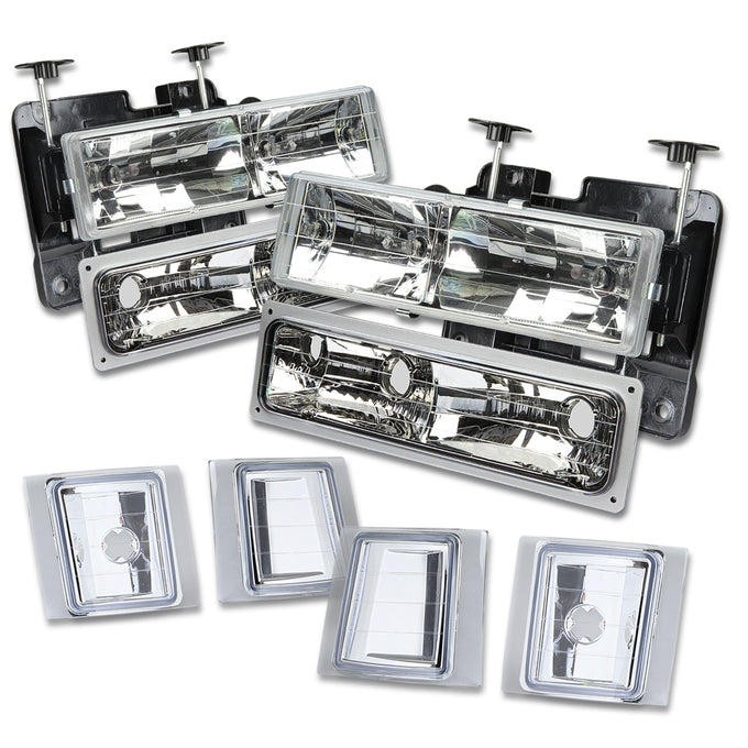 D-Motoring - Headlights - Chrome Housing - Plug-n-Play - Pair - 94-99 Chevrolet C1500 Pickup / Suburban / C2500 Pickup / GMC C1500 Pickup / Suburban / C2500 Pickup - 3