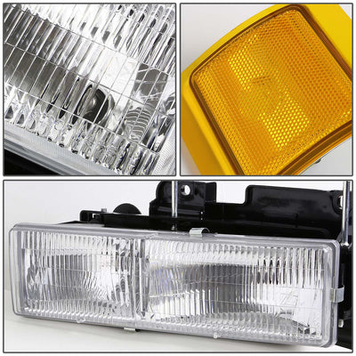 D-Motoring - Headlights+Bumper Lights+Corner Lights Assembly - Chrome Housing - Plug-n-Play - Pair - Chevrolet C1500 Pickup / Suburban / C2500 Pickup / GMC C1500 Pickup / Suburban / C2500 Pickup - 2