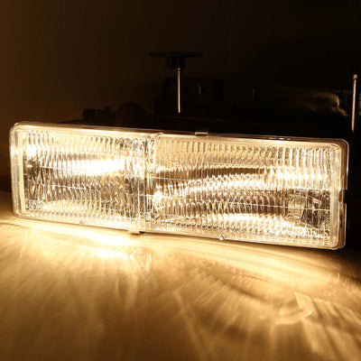 D-Motoring - Headlights+Bumper Lights+Corner Lights Assembly - Chrome Housing - Plug-n-Play - Pair - Chevrolet C1500 Pickup / Suburban / C2500 Pickup / GMC C1500 Pickup / Suburban / C2500 Pickup - 3