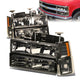 94-99 Chevrolet Pickup Suburban C 1500 2500 3500 Headlights - Smoked Housing - Amber Corner - Plug-n-Play - Pair