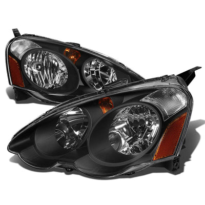 D-Motoring - Headlights - Black Housing - Amber Corner - Plug-n-Play - Pair - 2-04 Acura RSX - 1