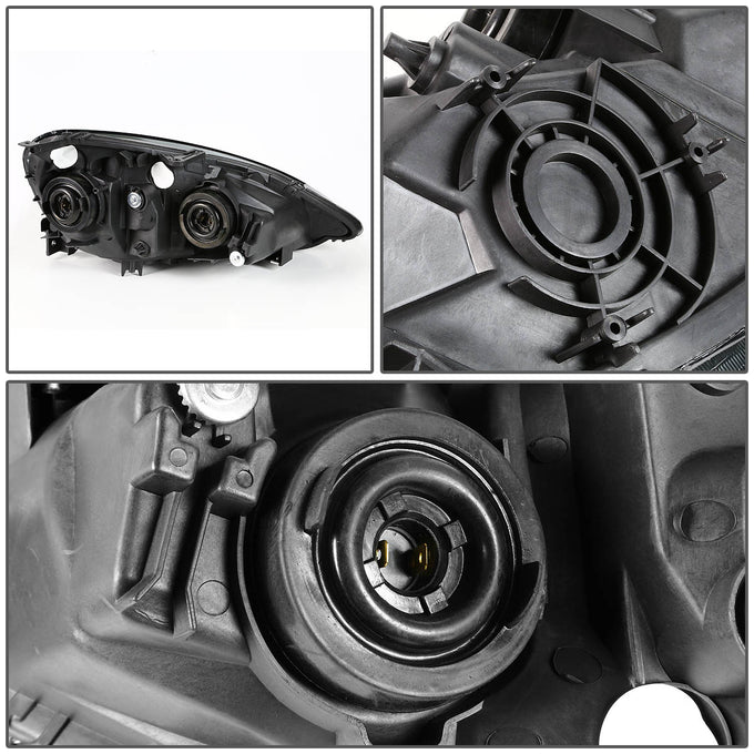 D-Motoring - Headlights - Black Housing - Amber Corner - Plug-n-Play - Pair - 2-04 Acura RSX - 4