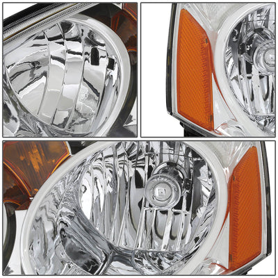 D-Motoring - Headlights - Chrome Housing - Amber Corner - Plug-n-Play - Pair - 2-04 Acura RSX - 2