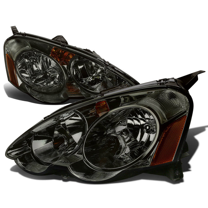 D-Motoring - Headlights - Smoked Lens - Amber Corner - Plug-n-Play - Pair - 2-04 Acura RSX - 1