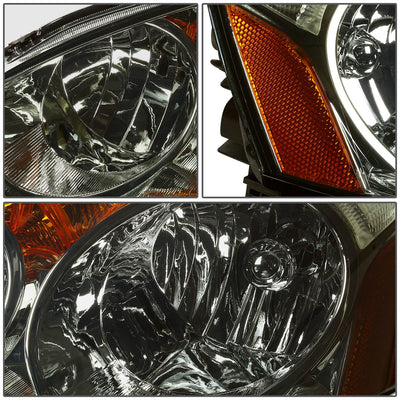 D-Motoring - Headlights - Smoked Lens - Amber Corner - Plug-n-Play - Pair - 2-04 Acura RSX - 2
