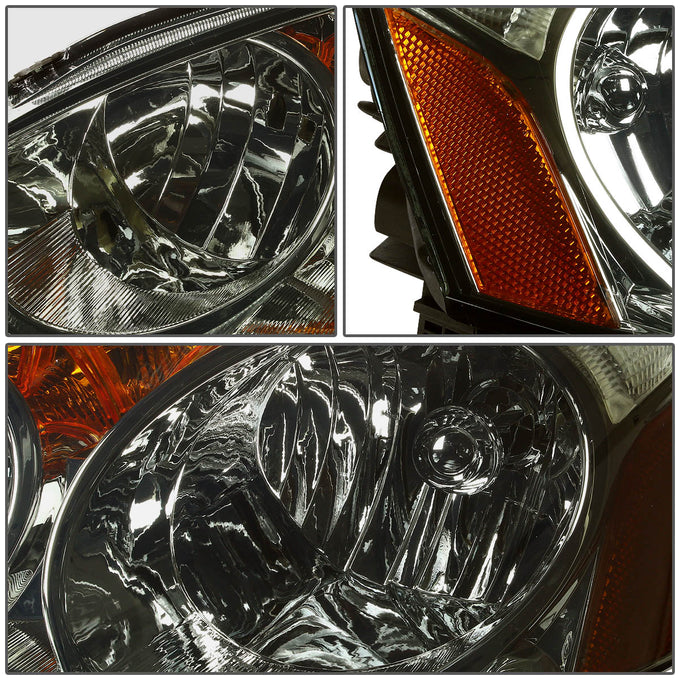 D-Motoring - Headlights - Smoked Lens - Amber Corner - Plug-n-Play - Pair - 2-04 Acura RSX - 2