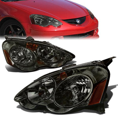 02-04 Acura RSX Headlights - Smoked Housing - Amber Corner - Plug-n-Play - Pair