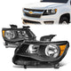15-17 Chevy Colorado Headlights - Black Housing - Clear Lens - Amber Corner - Plug-n-Play - Pair