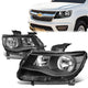 15-17 Chevy Colorado Headlights - Black Housing - Clear Lens - Clear Corner - Plug-n-Play - Pair