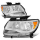 D-Motoring - Headlights - Chrome Housing - Clear Lens - Amber Corner - Plug-n-Play - Pair - 15-17 Chevy Colorado - 1