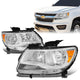 15-17 Chevy Colorado Headlights - Chrome Housing - Clear Lens - Amber Corner - Plug-n-Play - Pair