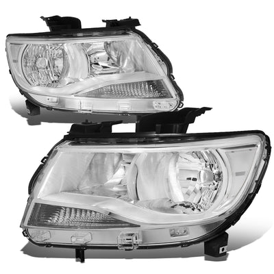 D-Motoring - Headlights - Chrome Housing - Clear Lens - Clear Corner - Plug-n-Play - Pair - 15-17 Chevy Colorado - 1