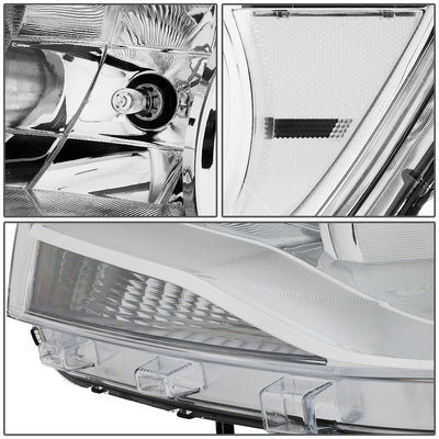 D-Motoring - Headlights - Chrome Housing - Clear Lens - Clear Corner - Plug-n-Play - Pair - 15-17 Chevy Colorado - 3