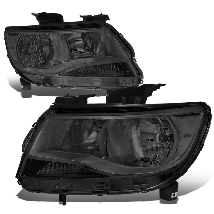 D-Motoring - Headlights - Smoked Lens - Clear Corner - Plug-n-Play - Pair - 15-17 Chevy Colorado - 1