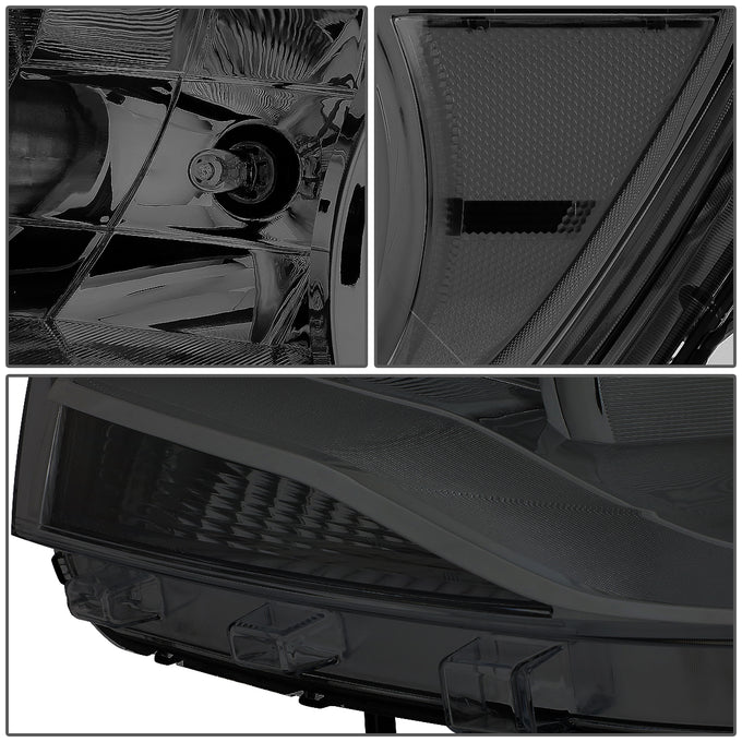 D-Motoring - Headlights - Smoked Lens - Clear Corner - Plug-n-Play - Pair - 15-17 Chevy Colorado - 3