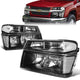 04-12 Chevy Chevrolet Colorado GMC Canyon Isuzu i-280 i-290 i-350 i-370 Headlights - Black Housing - Plug-n-Play - Pair