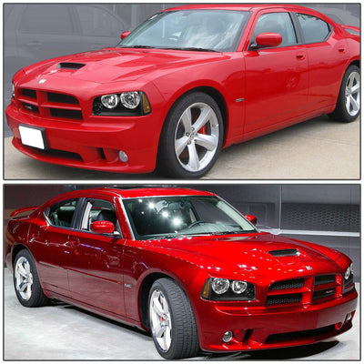 D-Motoring - Headlights - Black Housing - Amber Corner - Plug-n-Play - Pair - 06-10 Dodge Charger - 5