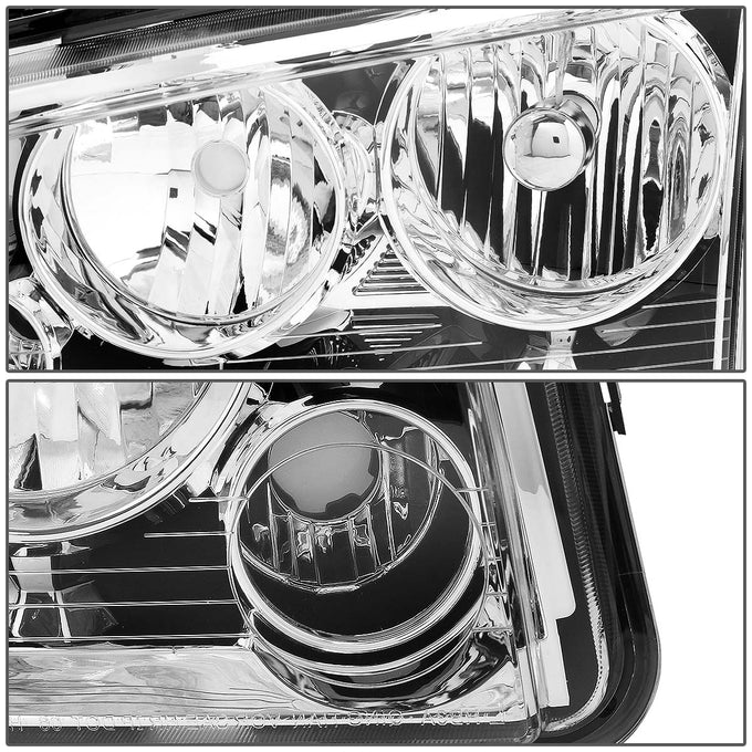 D-Motoring - Headlights - Chrome Housing - Amber Corner - Plug-n-Play - Pair - 06-10 Dodge Charger - 2