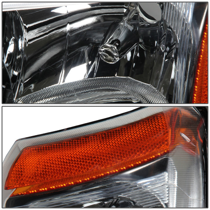D-Motoring - Headlights - Chrome Housing - Amber Corner - 2 PCS - Plug-n-Play - Pair - Chevrolet Avalanche 1500 / 2500 / SIlverado 1500 / 1500HD / 2500HD / 3500 / 2500 - 2