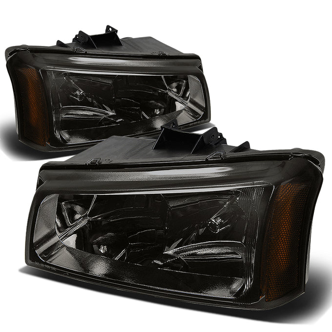 D-Motoring - Headlights - Smoked Lens - Amber Corner - 2 PCS - Plug-n-Play - Pair - Chevrolet Avalanche 1500 / 2500 / SIlverado 1500 / 1500HD / 2500HD / 3500 / 2500 - 1