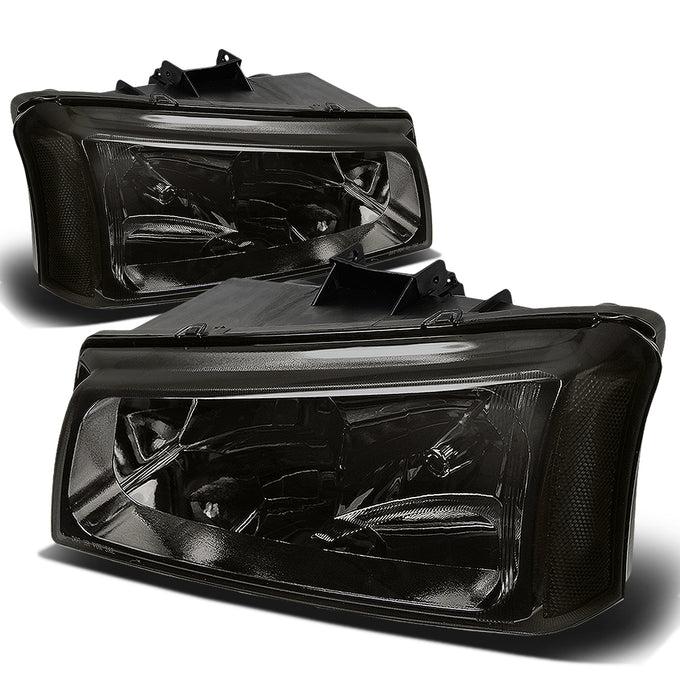 D-Motoring - Headlights - Smoked Lens - Clear Corner - 2 PCS - Plug-n-Play - Pair - Chevrolet Avalanche 1500 / 2500 / SIlverado 1500 / 1500HD / 2500HD / 3500 / 2500 - 1