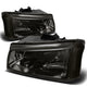 D-Motoring - Headlights - Smoked Lens - Clear Corner - 2 PCS - Plug-n-Play - Pair - Chevrolet Avalanche 1500 / 2500 / SIlverado 1500 / 1500HD / 2500HD / 3500 / 2500 - 1