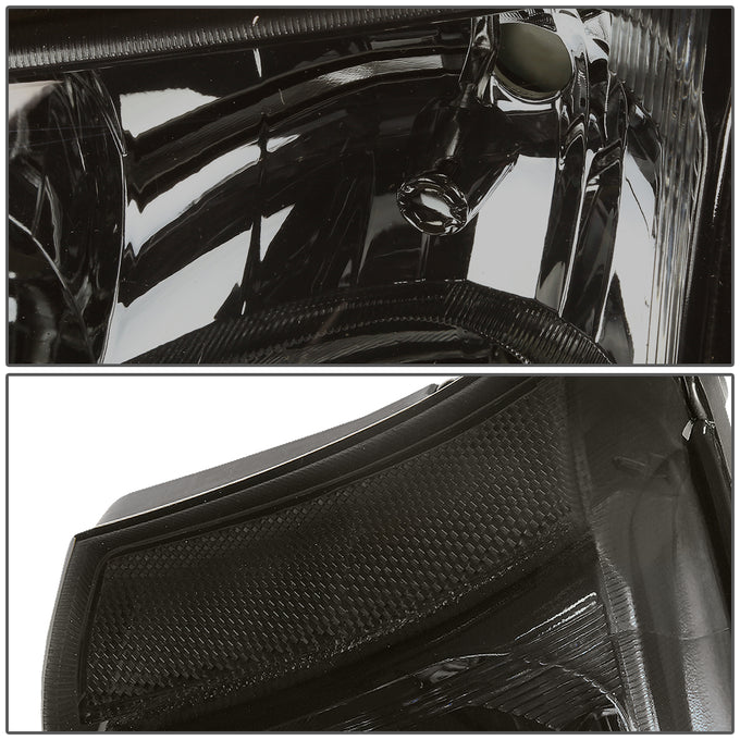 D-Motoring - Headlights - Smoked Lens - Clear Corner - 2 PCS - Plug-n-Play - Pair - Chevrolet Avalanche 1500 / 2500 / SIlverado 1500 / 1500HD / 2500HD / 3500 / 2500 - 2
