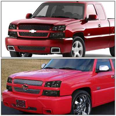 D-Motoring - Headlights - Smoked Lens - Clear Corner - 2 PCS - Plug-n-Play - Pair - Chevrolet Avalanche 1500 / 2500 / SIlverado 1500 / 1500HD / 2500HD / 3500 / 2500 - 5
