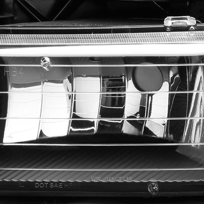 D-Motoring - Headlights - Black Housing - Amber Corner - Plug-n-Play - Pair - Chevrolet SIlverado 1500(HD) / 2500(HD) / 3500HD / Suburban 1500 / 2500 / Tahoe - 2