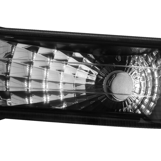 D-Motoring - Headlights - Black Housing - Amber Corner - Plug-n-Play - Pair - Chevrolet SIlverado 1500(HD) / 2500(HD) / 3500HD / Suburban 1500 / 2500 / Tahoe - 3