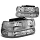 D-Motoring - Headlights - Chrome Housing - 4 PCS - Plug-n-Play - Pair - Chevrolet SIlverado 1500(HD) / 2500(HD) / 3500HD / Suburban 1500 / 2500 / Tahoe - 1