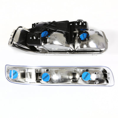 D-Motoring - Headlights - Chrome Housing - 4 PCS - Plug-n-Play - Pair - Chevrolet SIlverado 1500(HD) / 2500(HD) / 3500HD / Suburban 1500 / 2500 / Tahoe - 6