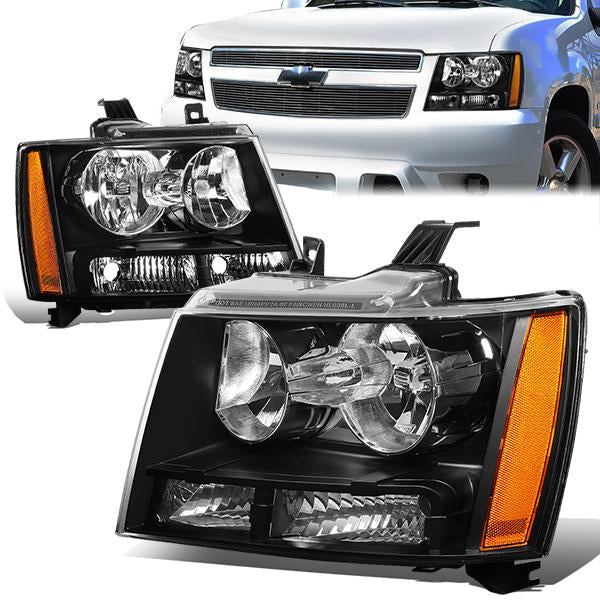 07-14 Chevy Tahoe Suburban Headlights - Black Housing - Plug-n-Play - Pair - 1
