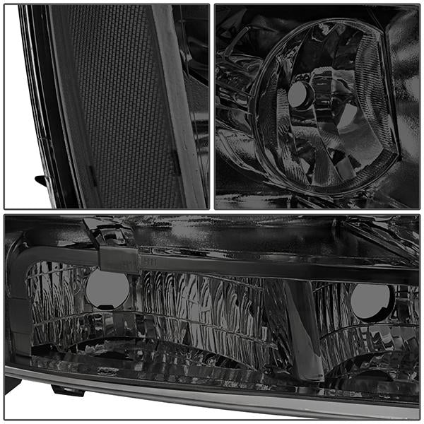 07-14 Chevy Suburban Avalanche Headlights - Front Bumper - Smoked Lens - Clear Corner - Pair - HL-OH-CSA07-SM-CL1 - 3