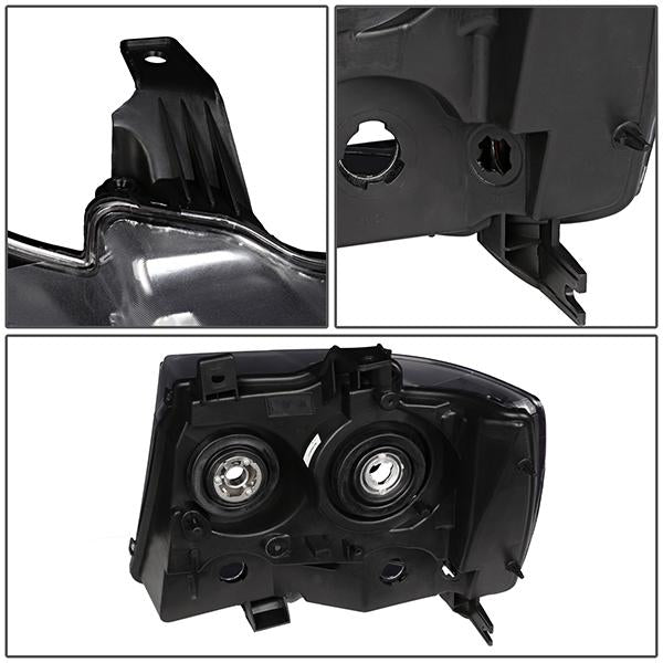 07-14 Chevy Suburban Avalanche Headlights - Front Bumper - Smoked Lens - Clear Corner - Pair - HL-OH-CSA07-SM-CL1 - 4