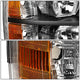 D-Motoring - 07-14 Chevy Silverado  Headlights - Black Housing - Amber Reflector - Plug-n-Play - Pair - 4