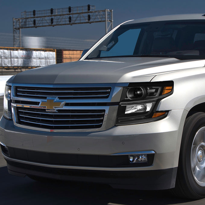 D-Motoring - Headlights - LED DRL - Black Housing - Amber Corner - Projector - Plug-n-Play - Pair - Chevrolet Tahoe / Suburban - 5