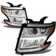 D-Motoring - Headlights - LED DRL - Chrome Housing - Amber Corner - Projector - Plug-n-Play - Pair - Chevrolet Tahoe / Suburban - 1