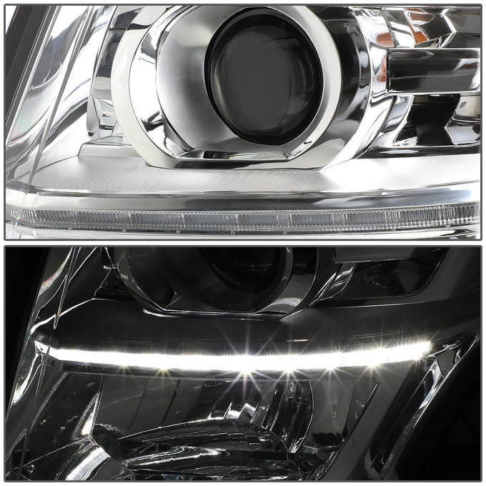 D-Motoring - Headlights - LED DRL - Chrome Housing - Amber Corner - Projector - Plug-n-Play - Pair - Chevrolet Tahoe / Suburban - 3