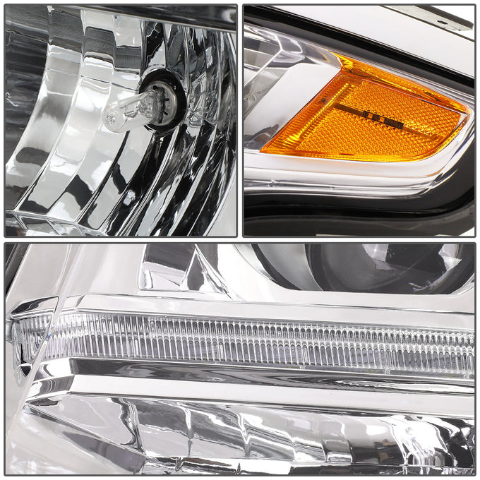 D-Motoring - Headlights - LED DRL - Chrome Housing - Amber Corner - Projector - Plug-n-Play - Pair - Chevrolet Tahoe / Suburban - 2