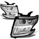 D-Motoring - Headlights - LED DRL - Chrome Housing - Projector - Plug-n-Play - Pair - Chevrolet Tahoe / Suburban - 1